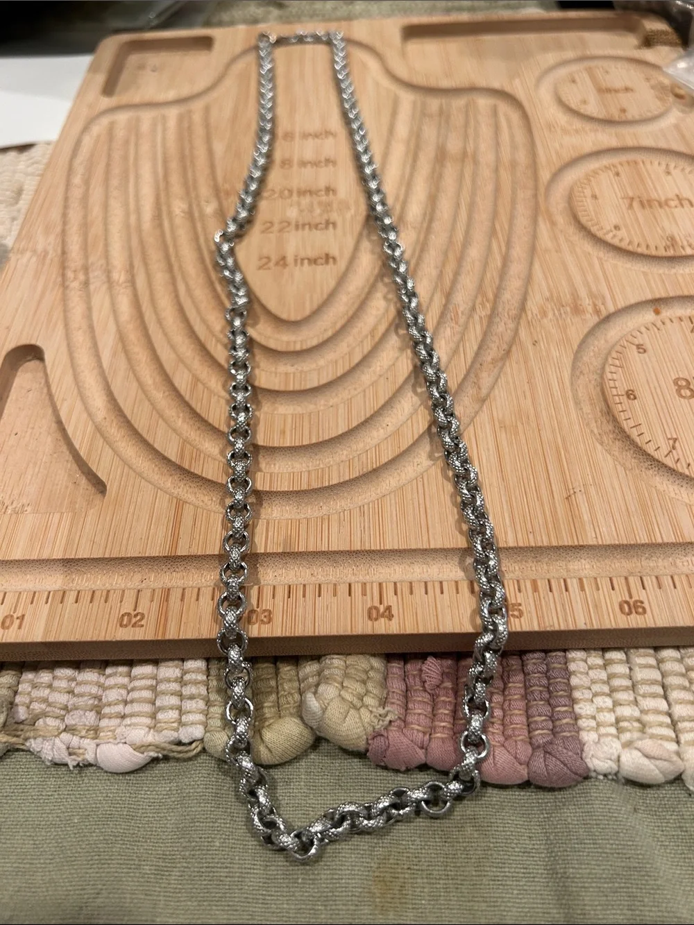 Silver tone Rope Chain Necklace - Silver